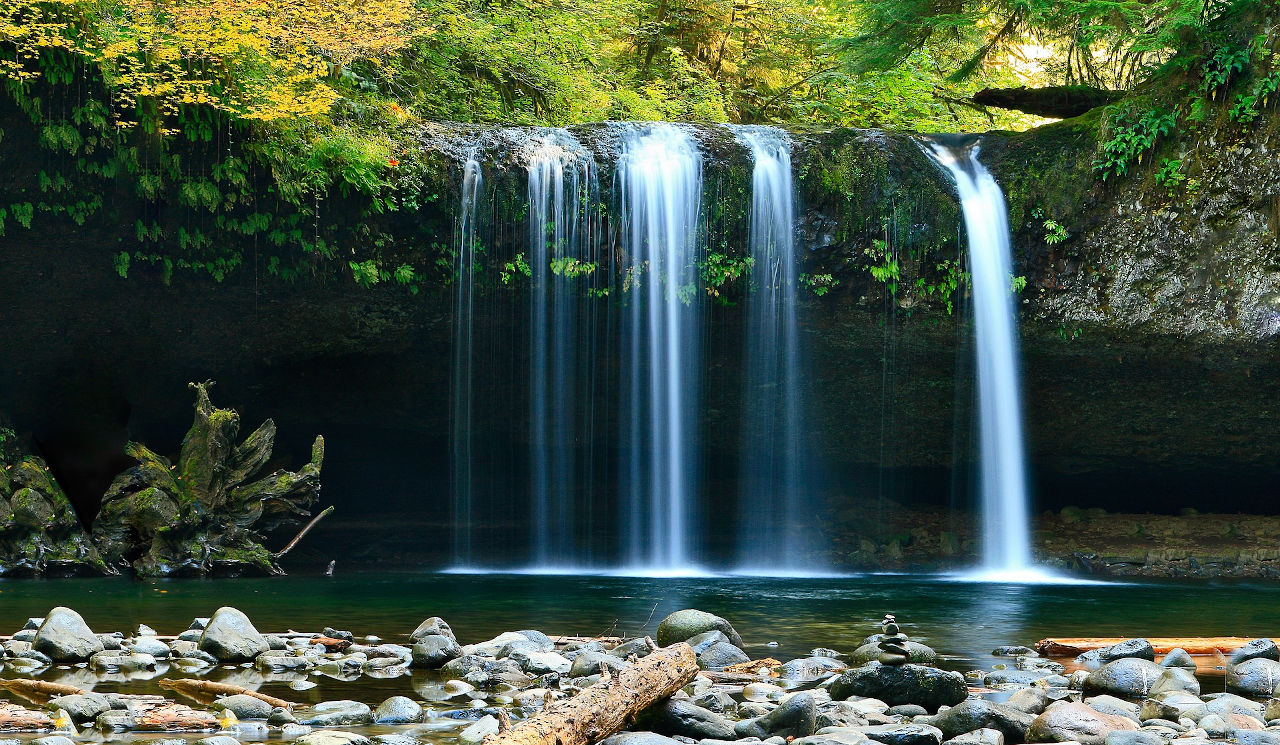 5 parallel streams of waterfall